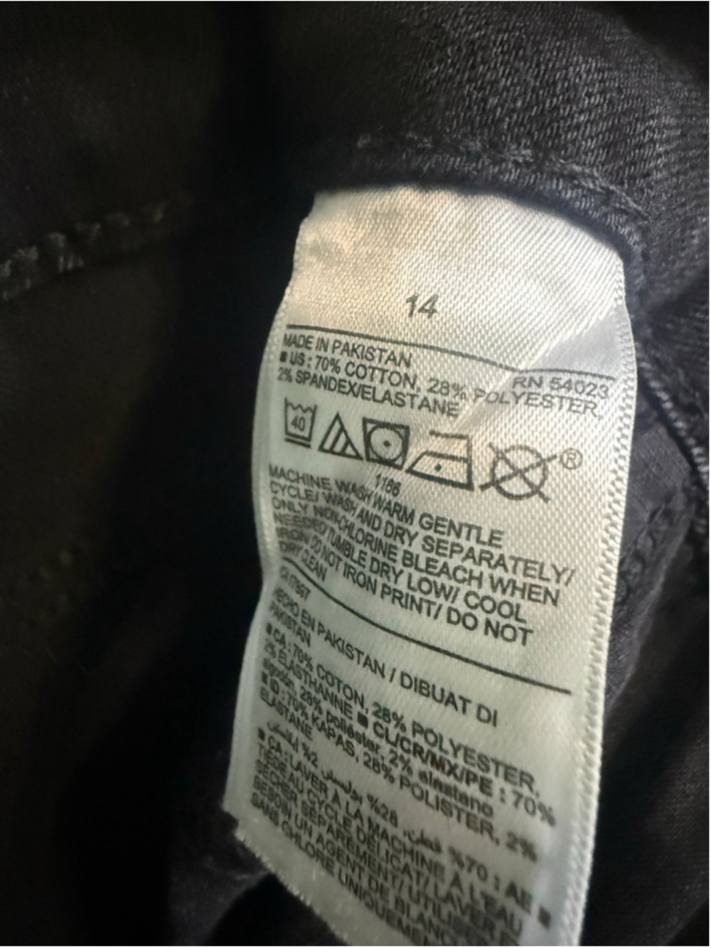 Women's Old Navy Black Distressed Power Slim Straight High Rise Jeans Size 14 - Picture 6 of 6